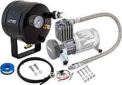 0.5 Gal Air Tank/150 Psi Compressor Onboard System Kit F/ Train Horn 12v Vxo8805