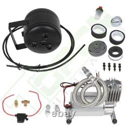 12V 0.5 Gallon Air Tank 150PSI Compressor Kit Air Horn Gauge For Train Horns