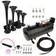 150psi 4 Trumpets Train Horn Kit For Truck Car Pickup Loud System Air Tank Black