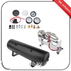 3 GAL Air tank 200 psi Air Compressor 1/4 NPT Hose For Train Horn Car Kit 12V