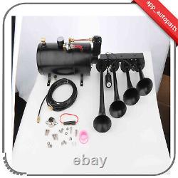 4 Trumpet 150PSI 1G Air Tank Air Horn Kit Full Systems For Train Truck Pickup