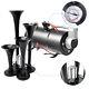 4 Trumpets Train Air Horn Compressor Tank Kit For Car Truck Ship 12v 150psi