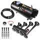 4 Trumpets Train Horn Kit For Car Truck Pickup Loud System 1g Air Tank 150psi