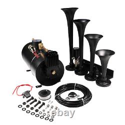 4 Trumpets Train Horn with 1G Air Tank Kit 150psi For Pickup Truck Car Loud System