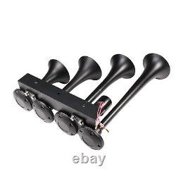 4 Trumpets Train Horn with 1G Air Tank Kit 150psi For Pickup Truck Car Loud System