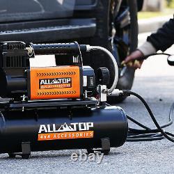 Air Compressor with 6L Tank Kit, 12V Portable Inflator & Oil-Free Steel Tank