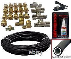 Air Ride Kit Valves 7 Switch 580 Black Air Compressors & Tank For 1958-64 Impala
