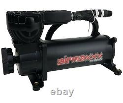 Airmaxxx Dual 580 Black Air Compressors Wire Kit 5 Gallon Steel 9 Port Tank