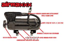 Airmaxxx X-Series Dual Pack Air Compressors & Wire Kit with5 Gal 7 Port Steel Tank