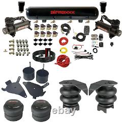 Complete FASTBAG 3/8 Air Ride Suspension Kit Bags Black Fit 82-04 Chevy S10 2wd