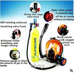 DEDEPU Scuba Diving Kit Full Face Snorkel Mask 1L Air Oxygen Tank Underwater USA