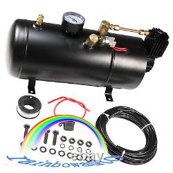 For 1G Air Tank 150psi Truck/Car/Pickup Loud System 4 Trumpets Train Horn Kit