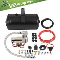 For Train Horn 12V 1 Gal Air Tank 120 Psi Compressor Onboard System Kit