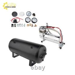 For Train Horn 12V 5 Gal Air Tank 200Psi Air Compressor Onboard System Kit