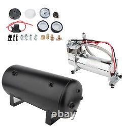 For Train Horn 12V 5 Gal Air Tank 200Psi Air Compressor Onboard System Kit