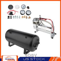 For Train Horn 12V 5 Gal Air Tank 200 Psi Air Compressor Onboard System Kit