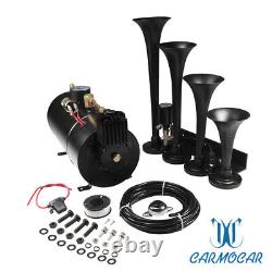 For Truck Car Pickup Loud System 1G Air Tank 150psi 4 Trumpets Train Horn Kit