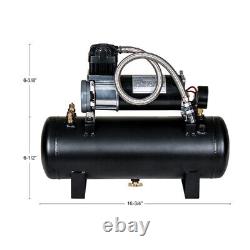 Heavy Duty 12V 140 PSI Air Compressor Motor & Tank Kit for Train Horn & Off Road