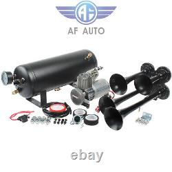 Loud System Train Horn Kit for Truck Car Wit 1.5G Air Tank 150psi 4 Trumpets New