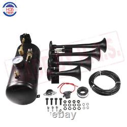 Train Horn Kit 1G Air Tank 150psi 4 Trumpets For Truck Car Pickup Loud System