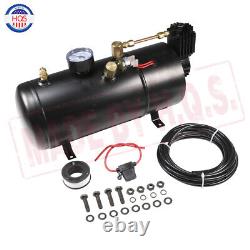 Train Horn Kit 1G Air Tank 150psi 4 Trumpets For Truck Car Pickup Loud System