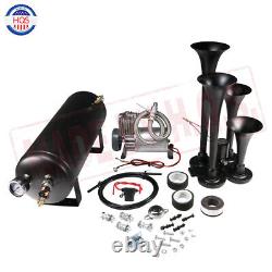 Train Horn Kit 1.5G Air Tank 150psi 4 Trumpets For Truck Car Pickup Loud System