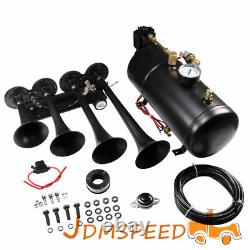 Train Horn Kit 4 Trumpets For Car/Truck/Pickup Loud System /1G Air Tank /150psi