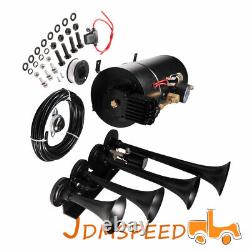 Train Horn Kit 4 Trumpets For Car/Truck/Pickup Loud System /1G Air Tank /150psi