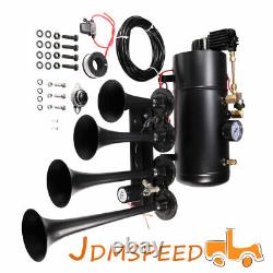 Train Horn Kit 4 Trumpets For Car/Truck/Pickup Loud System /1G Air Tank /150psi