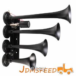 Train Horn Kit 4 Trumpets For Car/Truck/Pickup Loud System /1G Air Tank /150psi