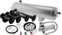 Train Horn Kit For Truck/car Loud System /3g Aluminum Air Tank/200psi/4 Trumpets