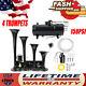 Train Horn Kit For Truck/car/pickup Loud System &1g Air Tank &150psi &4 Trumpets