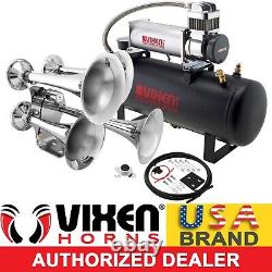 Train Horn Kit For Truck/car/pickup Loud System /2.5g Air Tank/200psi/4 Trumpets