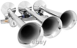 Train Horn Kit For Truck/car/pickup Loud System /5g Air Tank /200psi /3 Trumpets