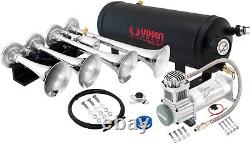 Train Horn Kit For Truck/car/semi Loud System /1.5g Air Tank /200psi /4 Trumpets