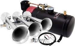 Train Horn Kit For Truck/car/semi Loud System /1g Air Tank /150psi /3 Trumpets