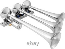 Train Horn Kit For Truck/car/semi Loud System /2.5g Air Tank /200psi /3 Trumpets