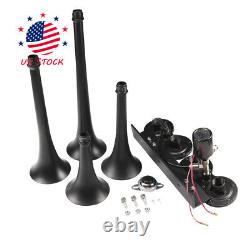 Train Horn Kit Loud System 4 Trumpets 1G Air Tank 150PSI For Truck Car Pickup