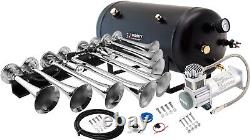 Train Horn Kit for Truck/Car/Pickup Loud System /5G Air Tank /200psi /8 Trumpets