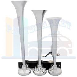 Triple Trumpets 0.5G 150PSI Air Horn Tank Compressor Kits For Car Train Truck