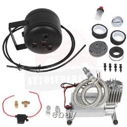 150 PSI 12V Réservoir d'air de 0,5 gallon Kit compresseur 150 PSI klaxon d'air jauge