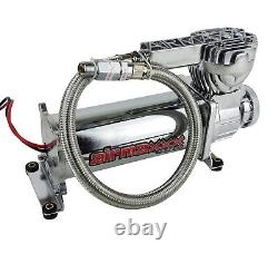 Compresseur d'air Airmaxxx Chrome 580 150 psi Commutateur hors filtre pour suspension de sac