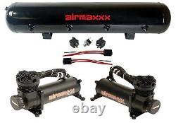 Compresseurs d'air Airmaxxx Black 480 avec réservoir de 5 gallons et kit de suspension pneumatique à 180 psi