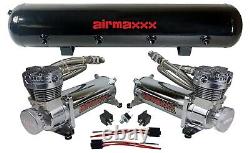 Compresseurs d'air Airmaxxx Chrome 480 avec réservoir de 5 gallons et suspension pneumatique à 200 psi