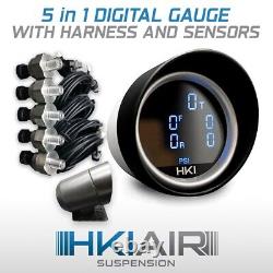 Kit 2 compresseurs d'air HKI + 2 filtres + Bluetooth + réservoir d'air en aluminium + jauge