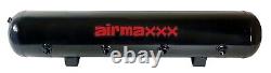 Kit de compresseurs d'air Airmaxxx Dual 580 noirs avec fil, réservoir en acier de 5 gallons et 9 ports.