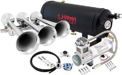 Kit de klaxon de train pour camion/voiture/pick-up avec système puissant / réservoir d'air de 1,5g / 200psi / 3 trompettes