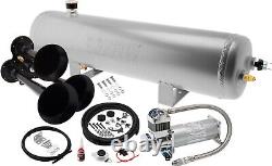 Kit de klaxon de train pour système de camion/voiture bruyant / réservoir d'air en aluminium 3G / 200 psi / 3 trompettes
