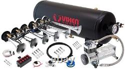 Kit de klaxon musical pour système audio fort de camion/voiture / réservoir d'air de 2,5g / 200psi / 6 trompettes