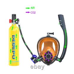 Kit de plongée DEDEPU avec masque tuba intégral et réservoir d'oxygène de 1L pour la plongée sous-marine aux États-Unis